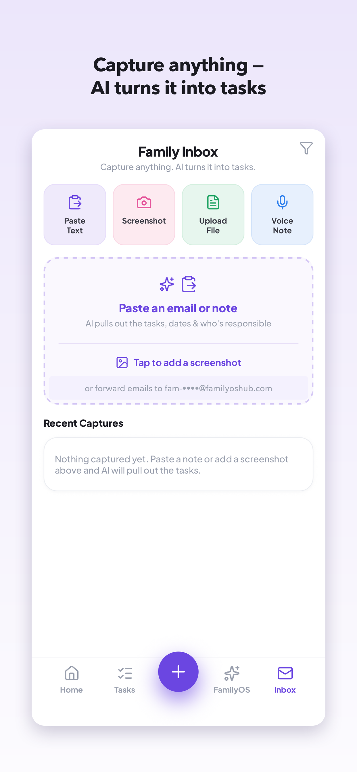 Forward an email and the AI turns it into tasks